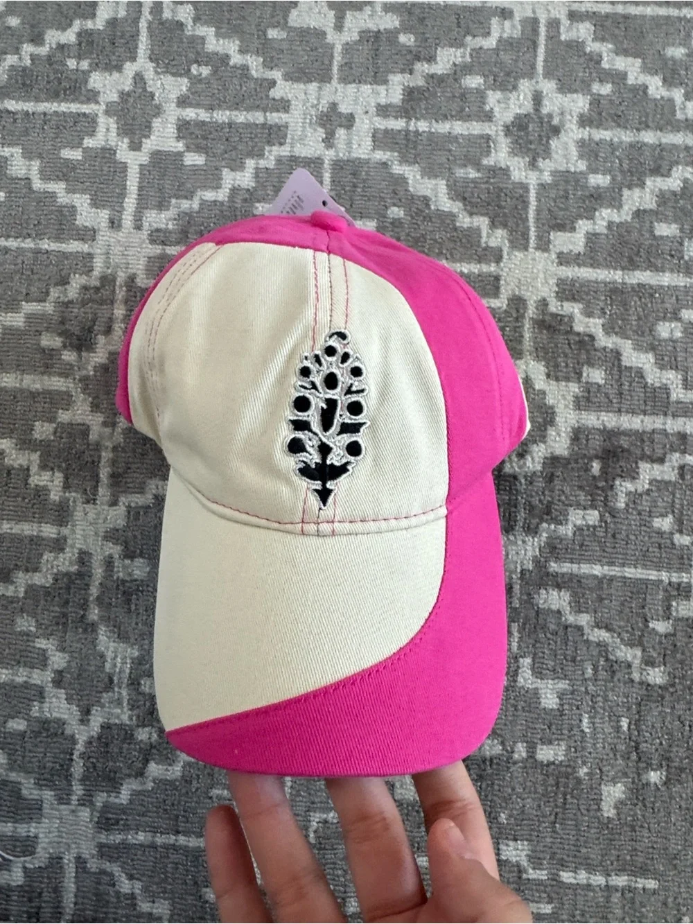 FP Movement by Free People Rule the Court Pink Cream Embroidered Baseball Cap
